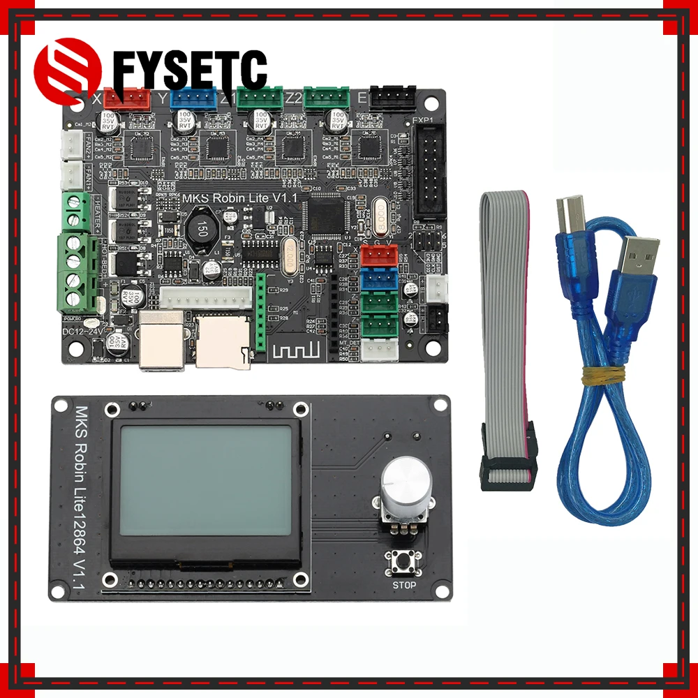 3D принтеры доска STM32 Управление 32 бит Робин Lite платы с мини 12864 ЖК дисплей Дисплей