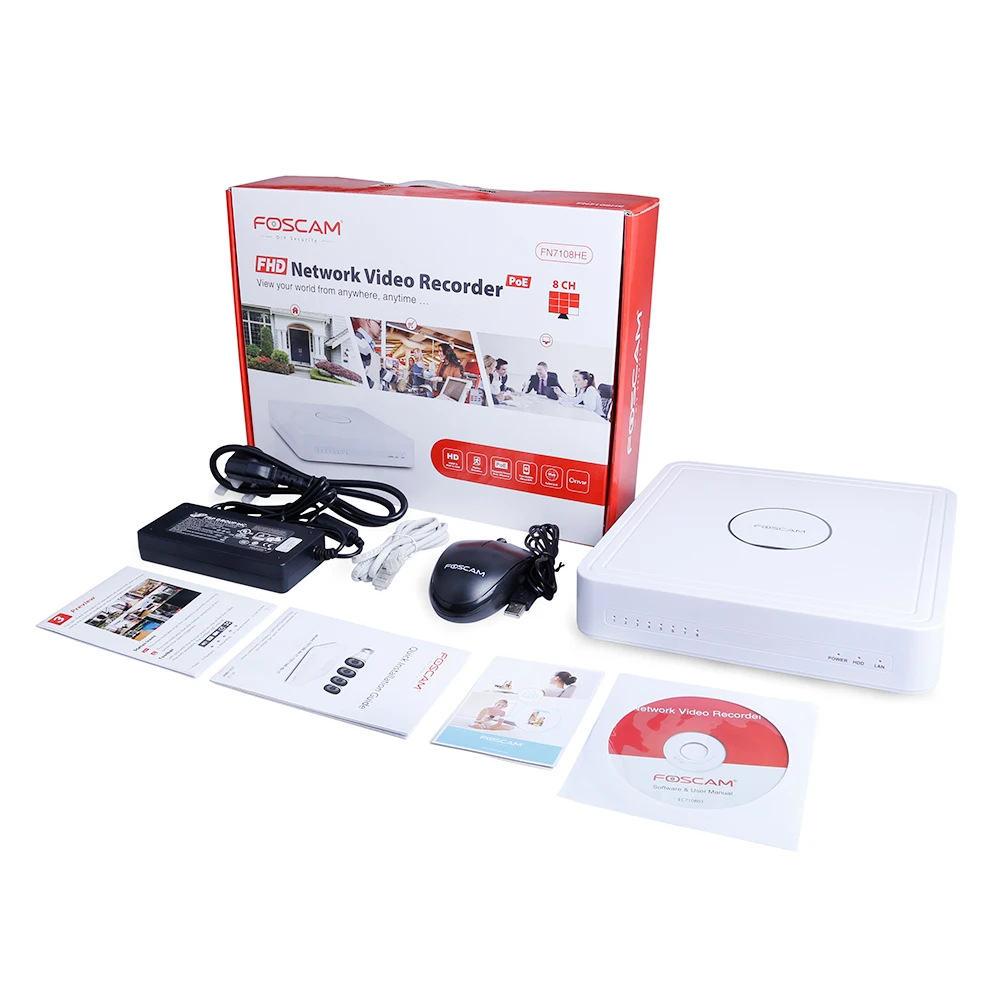 Foscam FN7108HE 1080 P Full HD PoE NVR поддерживает 8CH просмотра в прямом эфире удаленного