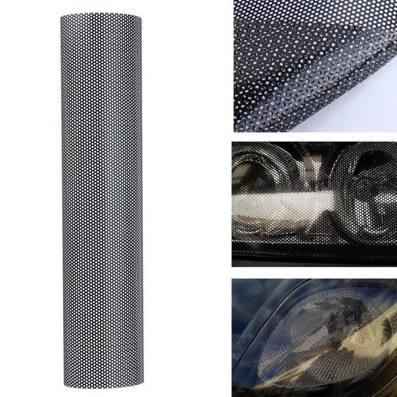 

VODOOL 106x30cm Car Headlight Tint Perforated Film Mesh Like Fly Eye MOT Legal Tinting Car Sticker Car Styling Accessories