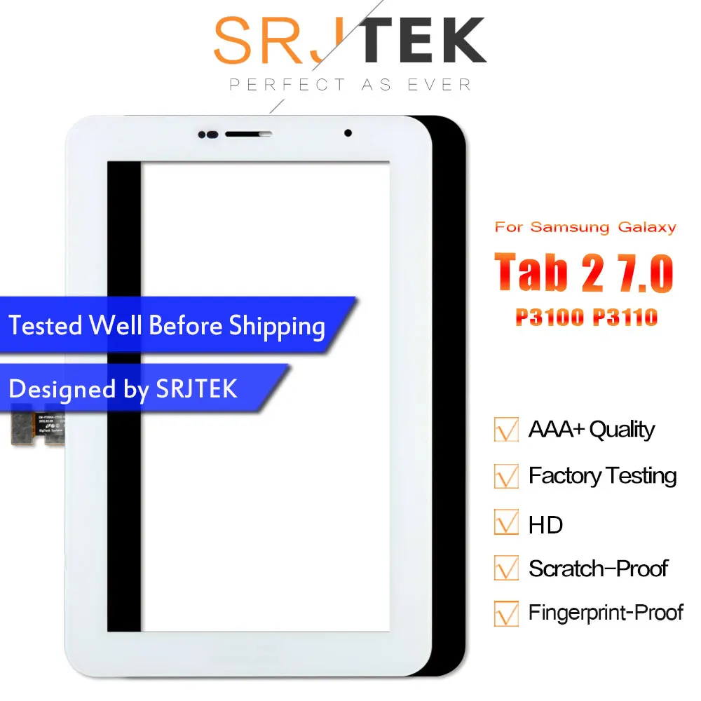 Srjtek " для samsung Galaxy Tab 2 7,0 P3100 P3110 GT-P3100 сенсорный экран панель Стекло сенсор дигитайзер планшетный ПК Замена