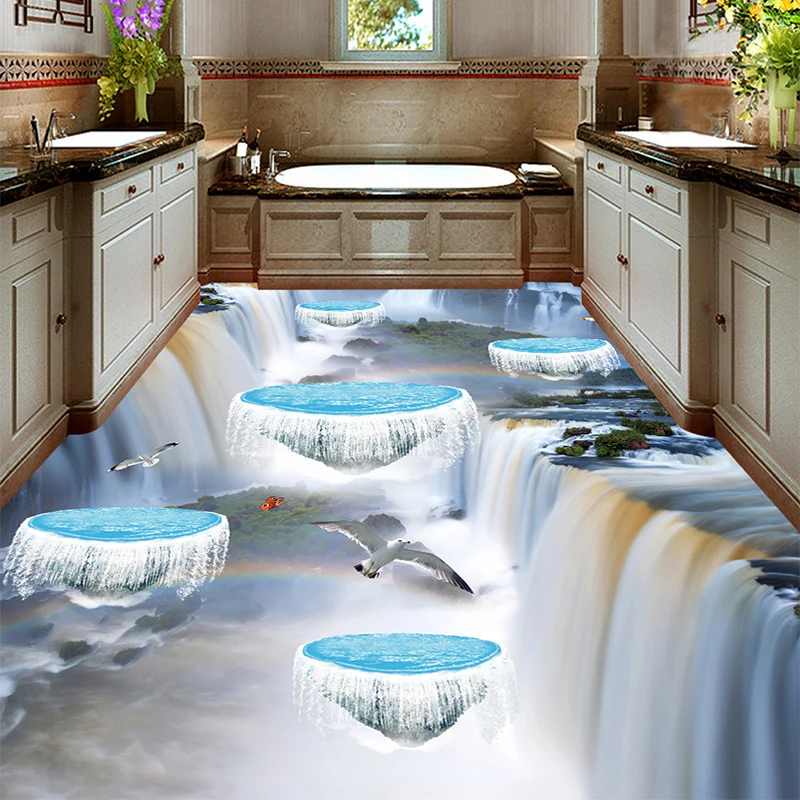 3D стерео водопад подвесной остров птицы ванная кухня гостиная водонепроницаемые