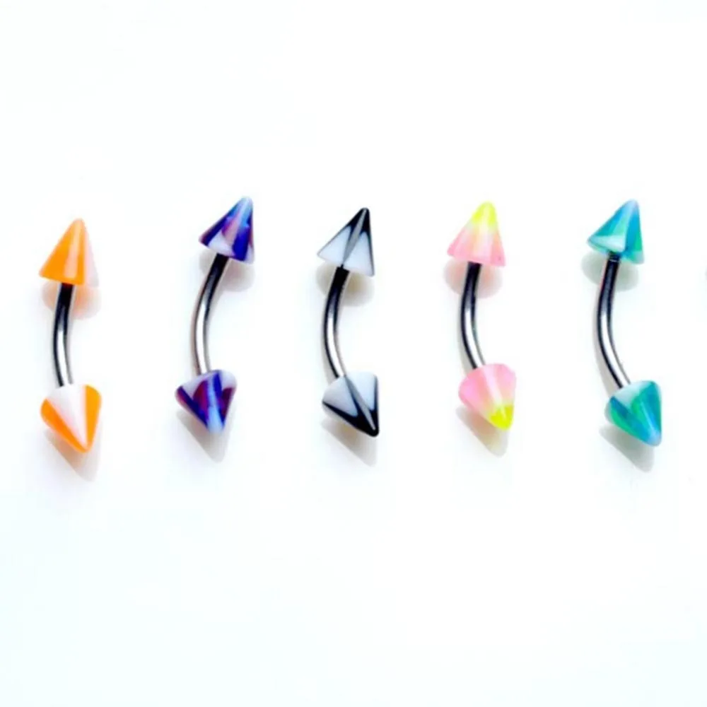 20 шт./лот смешанный акриловый барбель из нержавеющей стали изогнутый для языка