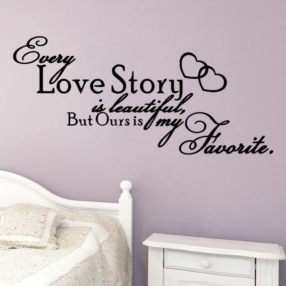 Love story Красивая домашняя Цитата 8392 наклейки на стену спальни Съемные Виниловые