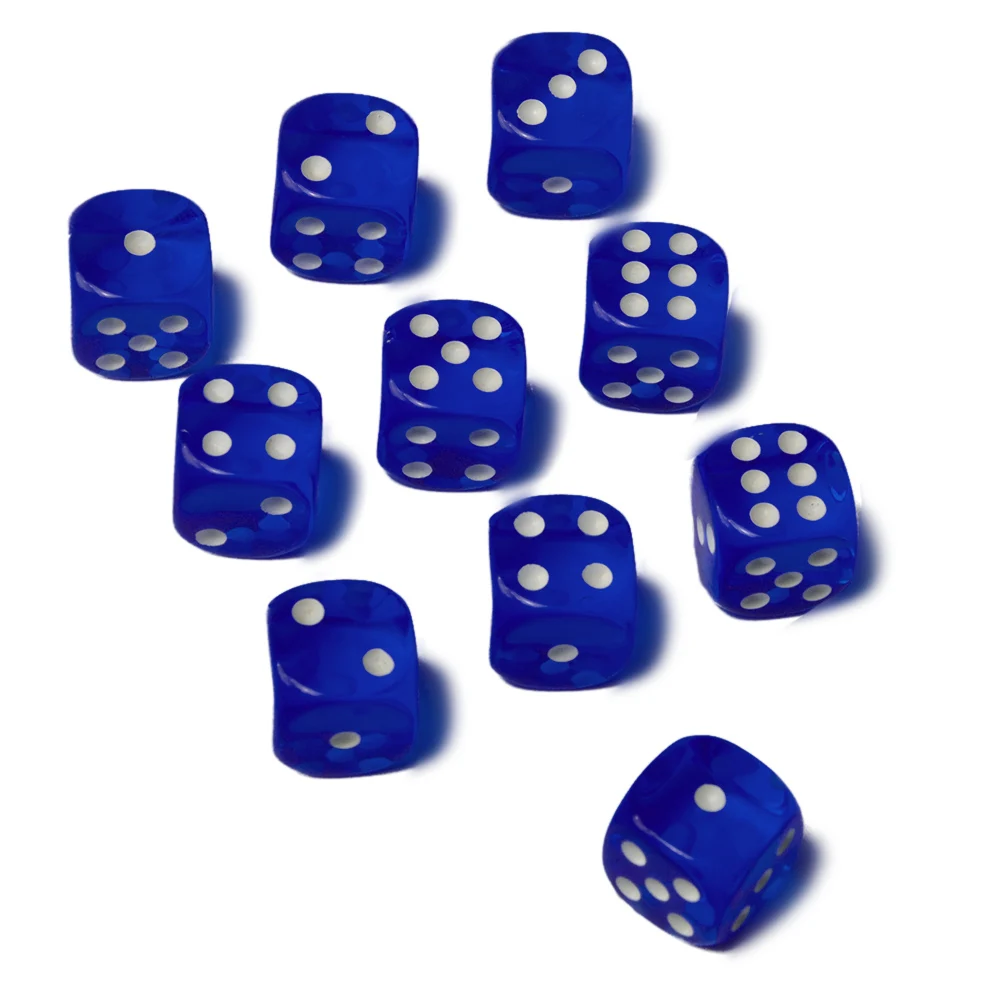 10pcs/set Round Corner Cube Transparent Colorful Exquisite Dice Collection Decoration Game | Спорт и развлечения