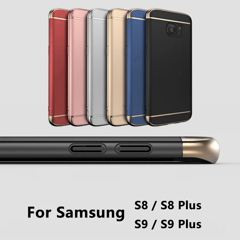 Чехол для мобильного телефона с покрытием 3 в 1 чехол Samsung Galaxy S8 S9 Plus Чехлы Жесткая