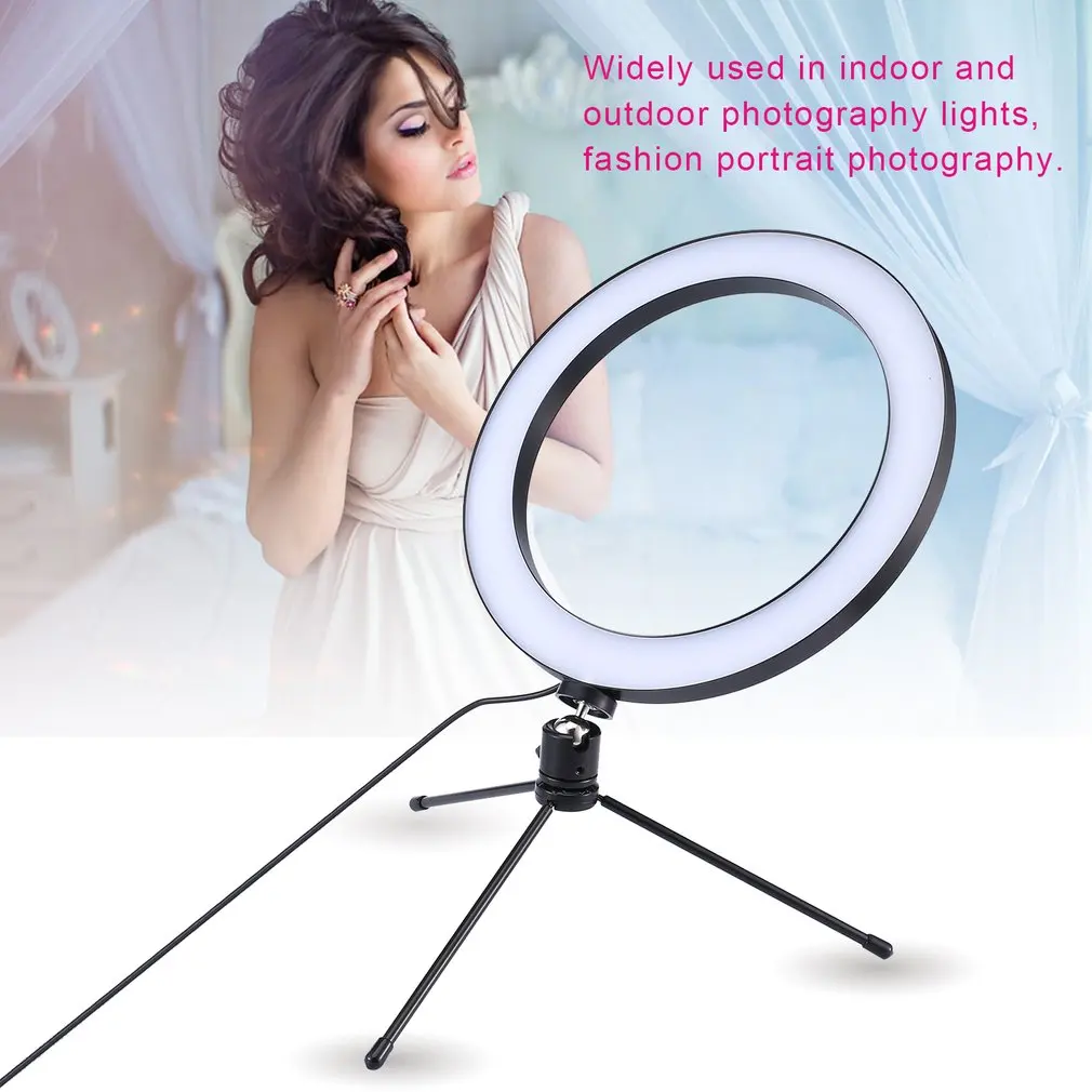 Dimmable светодиодный студийный фотоаппарат кольцо свет фото телефон видео свет круглая лампа с штативами селфи палка кольцо заполняющий свет для Canon
