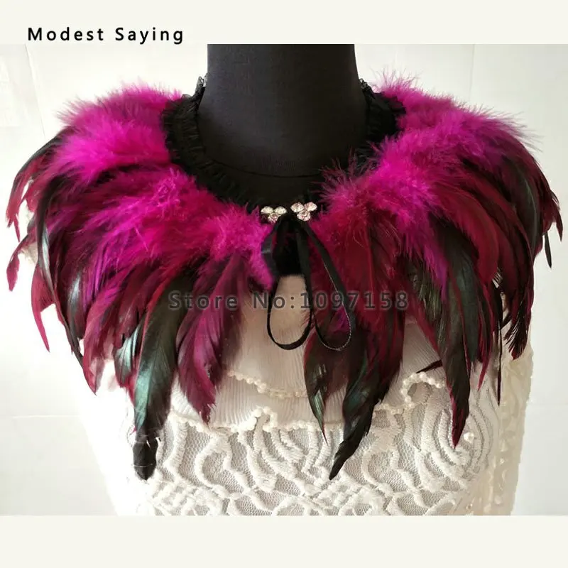 Готические красные и черные Меховые Пальто Свадебные Болеро 2018 для женщин