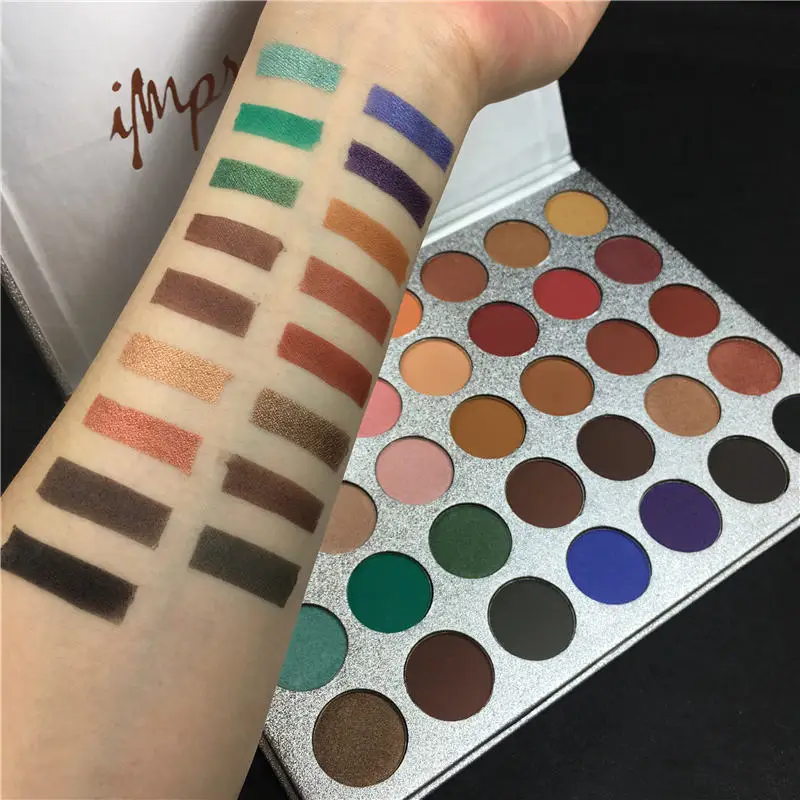 35 цветов Палитра теней Shimmer Matte Makeup Pallete женские тени для век Матовая пигментная палитра макияж тени для век от beauty Glaze