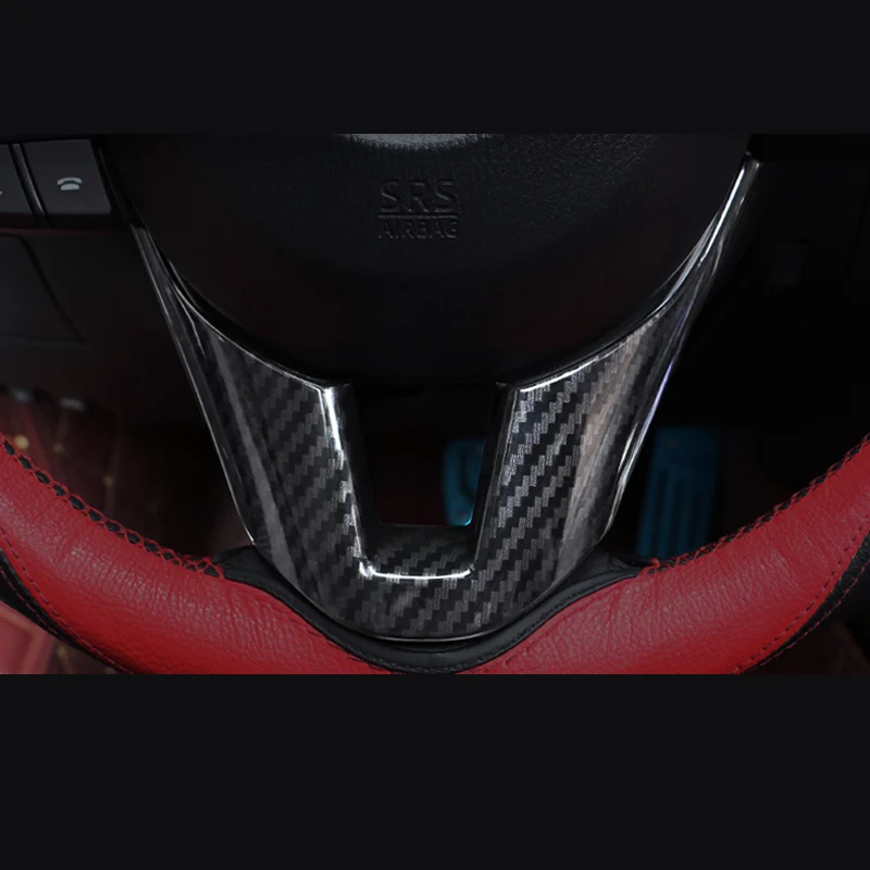 Для Mazda 3 Axela углеродное волокно рулевое колесо с блестками накладка наклейка украшение интерьера отделка Аксессуары