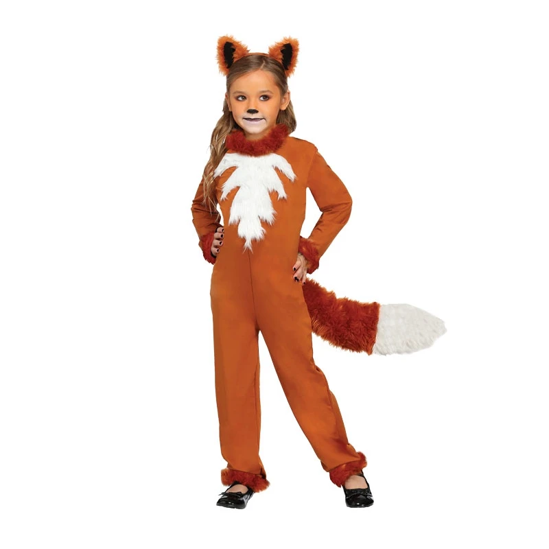 Pawky коричневая лиса обувь для девочек косплэй костюмы Хэллоуин Дети животных |