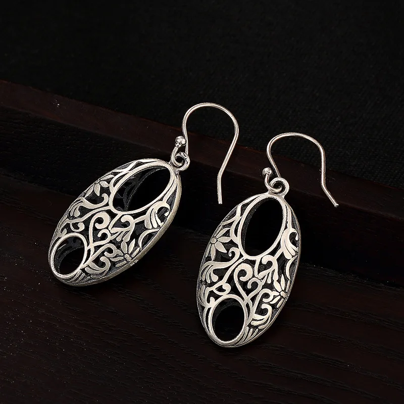 

2018 Real Brinco Coin Retro Totem, Hollowed Out, Matte Color, Long Style, 100%, Sterling Lady's Personality Eardrop Wholesale.