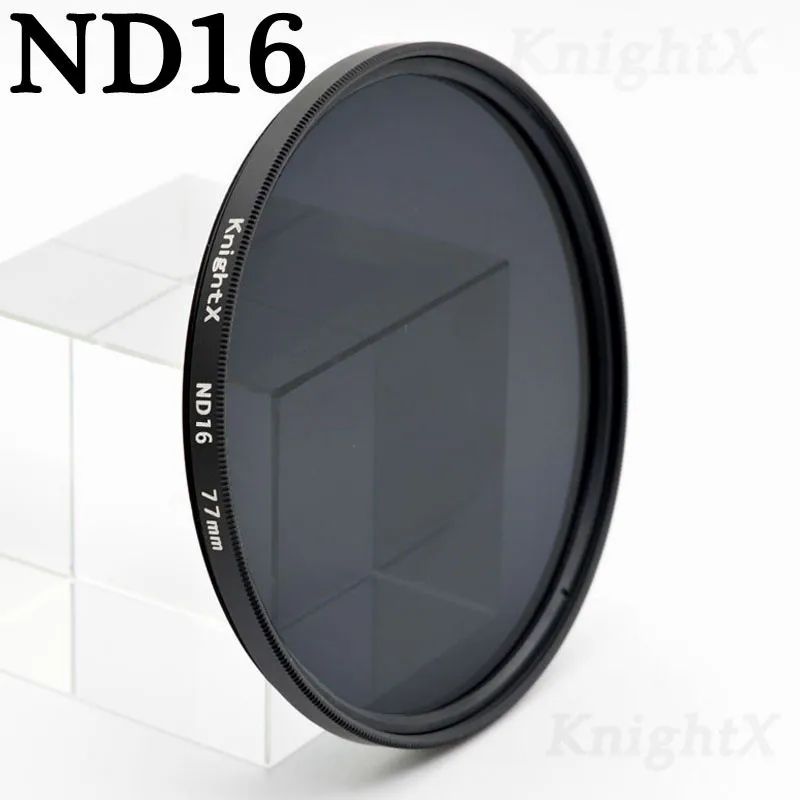 Фильтр для объектива камеры KnightX ND2 ND4 ND8 ND16 ND 52 мм 58 67 77 canon eos sony nikon 400d d70 комплект