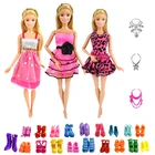 9 шт.комплект = 3 шт., одежда для кукольного платья + 3 шт. пластикового ожерелья + 3 пары обуви для кукольных аксессуаров, лучшие игрушки для девочек, подарок