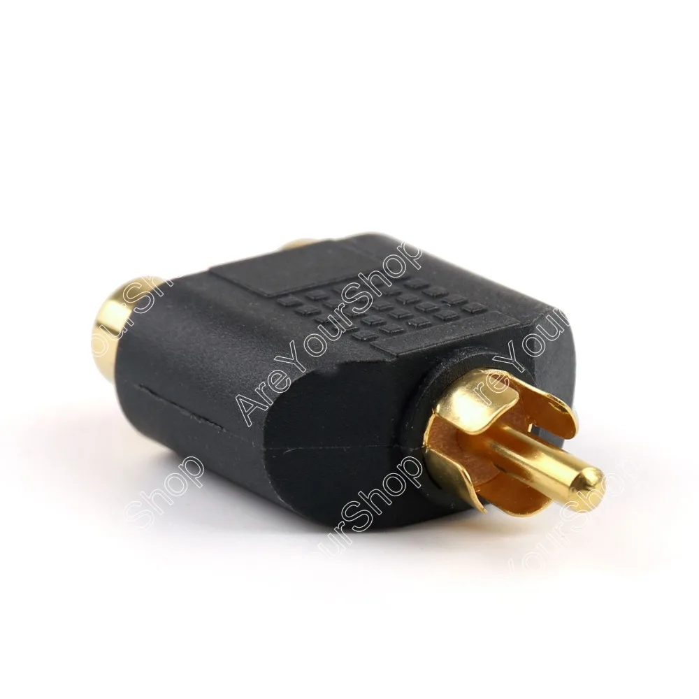 Areyourshop распродажа 100 шт. позолоченный RCA адаптер аудио Y сплиттер штекер 1 2 Женский
