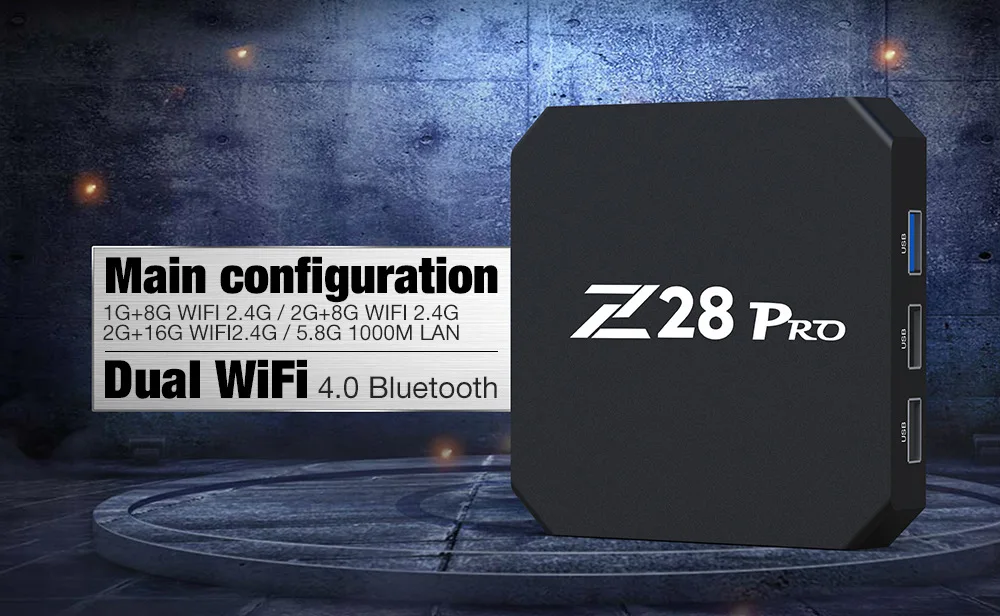 Заводская Прямая цена новейший Z28 PRO Smart Android 7,1 ТВ приставка RK3328 четырехъядерный 64 бит UHD Мини ПК WiFi LAN HD медиаплеер