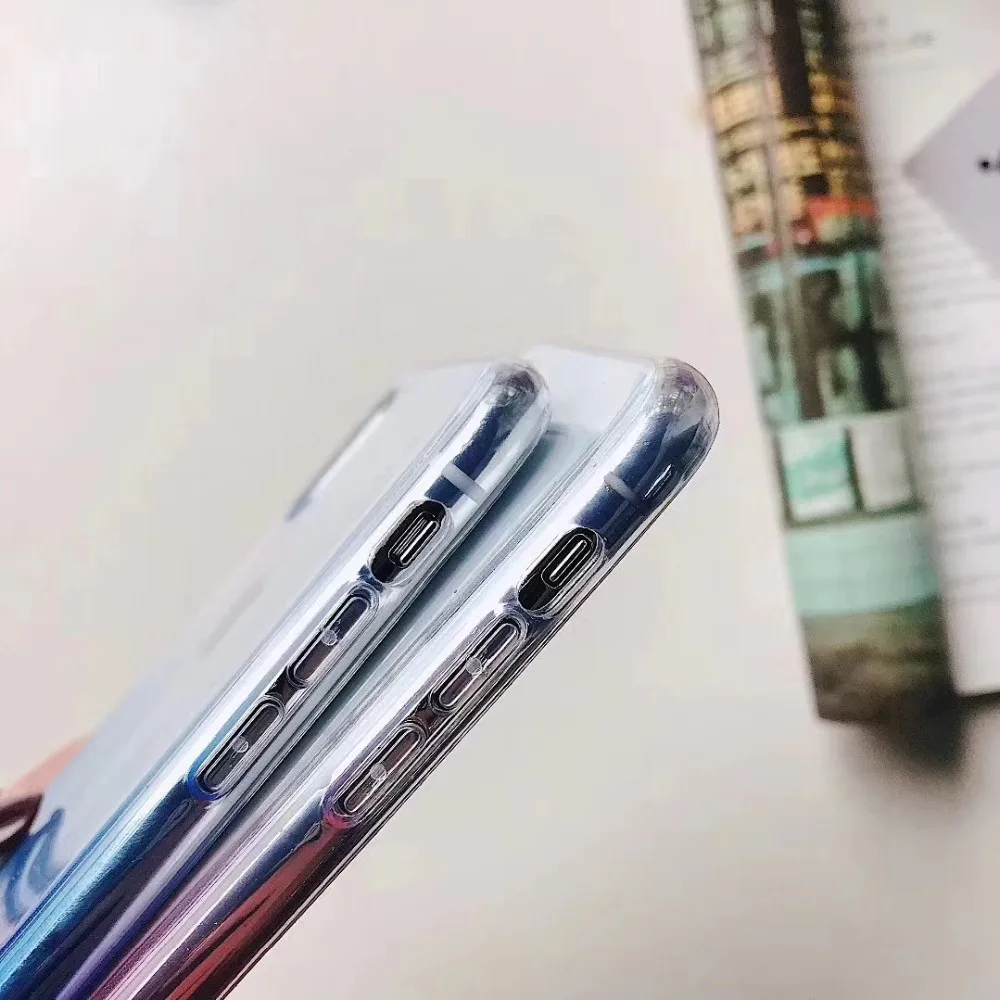NUNOR прозрачный Постепенное Цвет чехол для Iphone 6 Plus x XS XR XSMAX изменение цвета