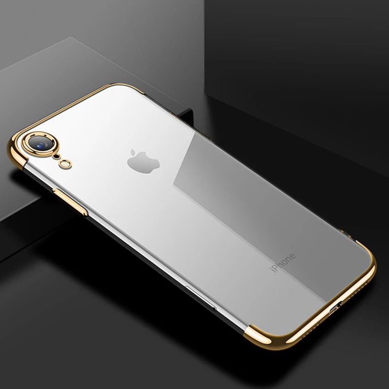 Plating Clear Transparent Case for Apple iphone XS MAX XR XSmax X 10 7 8 6 6S Plus SE 5 5S Shockproof Soft TPU Back Cover | Мобильные