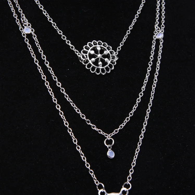 2021 New Arrivals Hot Fashion Multilayer Long Necklace Bohemian Style Moon Hollow Flowers Chokers Necklaces For Women Jewelry | Украшения и
