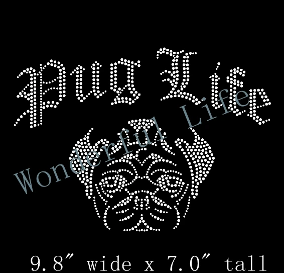 Замечательный горный хрусталь Железный На переноске &quotЖизнь мопса&quot большой