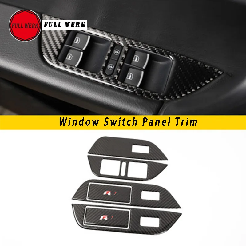 Window Switch Trim Эпоксидная углеродное волокно Автомобильная внутренняя отделка приборной панели Наклейка декоративная крышка наклейка для Touareg 2011- аксессуары для стайлинга автомобилей - Название цвета: Window Switch Trim