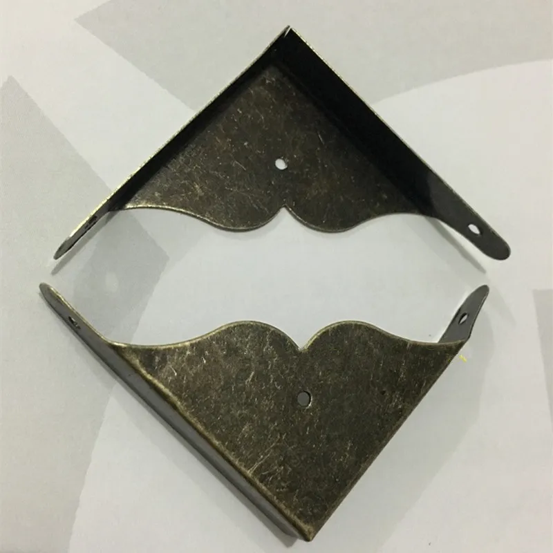 

Bulk Bronze Wooden Box Protector Book Album Menu Folder Corner Protectors,Ancient Vintage Coners,Wine Box Cover,39*7.5mm,200Pcs