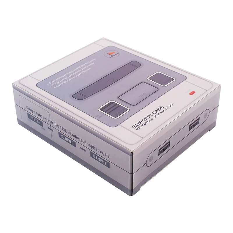 Retroflag SUPERPI CASE-J Raspberry Pi 3 Model B+/B NESPI ABS коробка для RetroPie 32 Гб SD карты геймпады адаптер питания