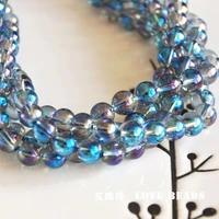 wholesale 14 538cm natural blue purple angel aqua aura quartz 6 12mm round loose beads jewelry making diy for women