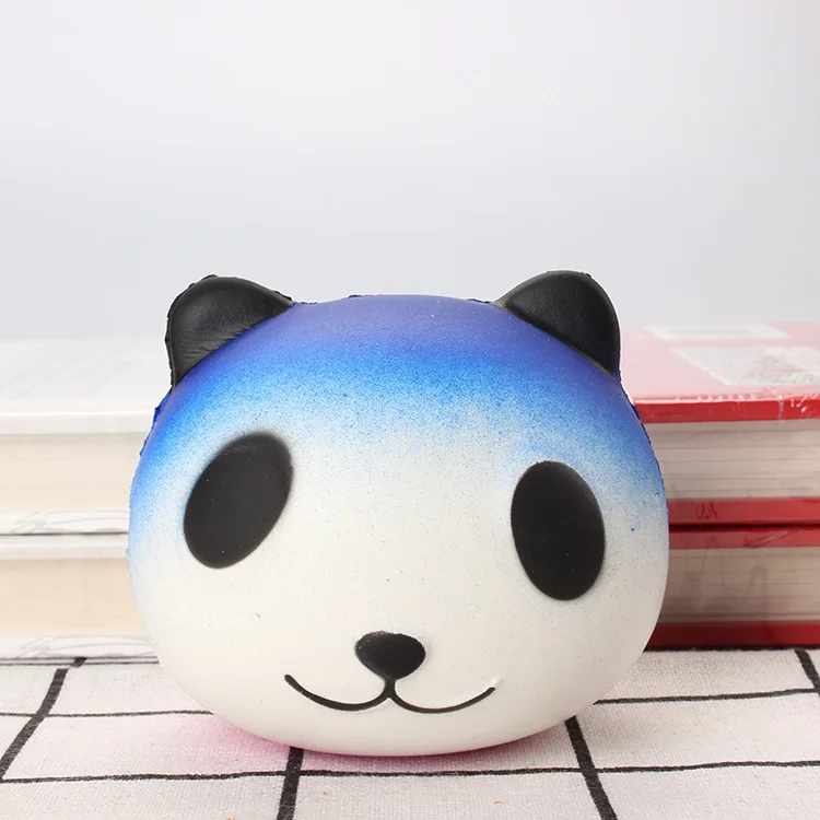 Kawaii Jumbo Squishy Galaxy панда голова лицо мягкий медленно Восстанавливающий форму кулон