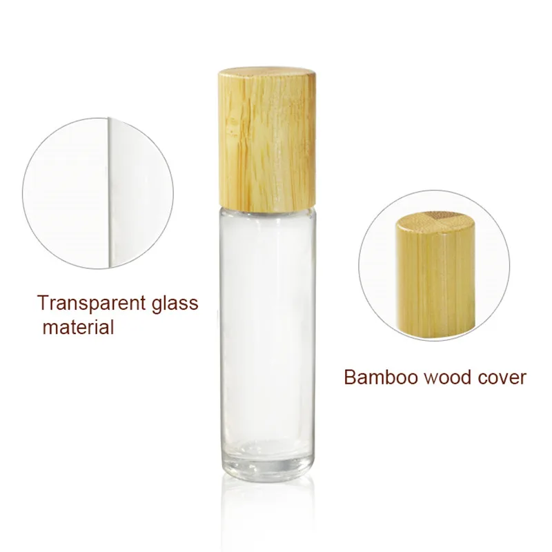 100pcs * 10ml engraving logo service 100% organic bamboo cosmetic packaging, beautiful bamboo roll on bottle, empty soft tube