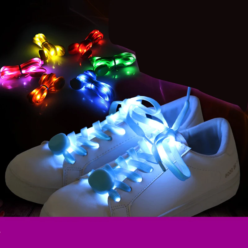 

6pairs/lot factory free shipping Led Shoelaces Flash Neon Shoelace Flashing Luminous Nylon Shoe Lace for Casual and Sport Shoes