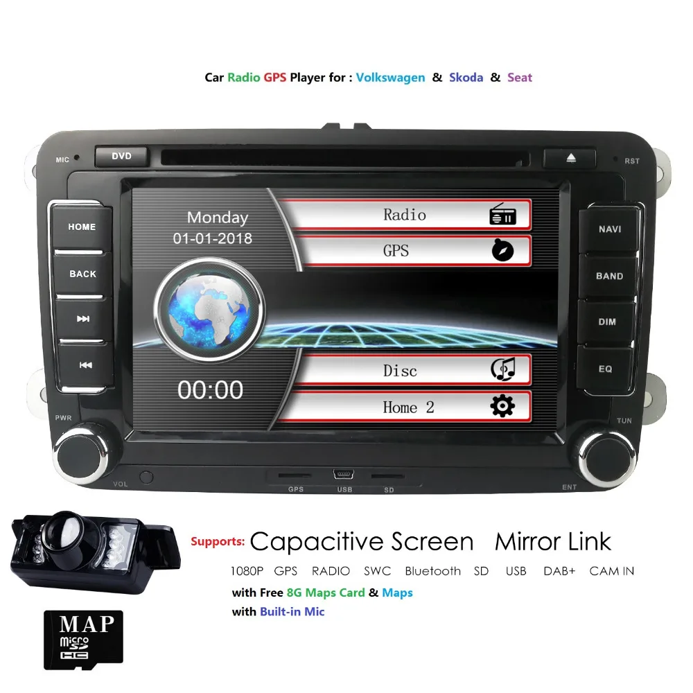 Hizpo 7 &quotавтомобильный мультимедийный плеер 2 DIN авторадио для VW/Golf 5/Passat b6/SEAT