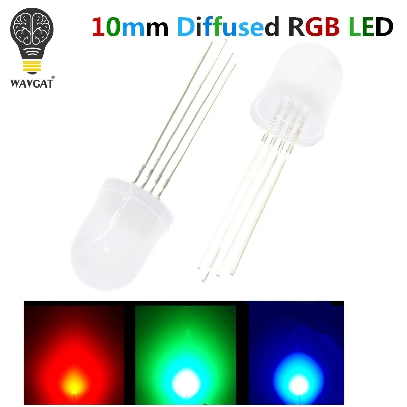 20 шт. 10 мм полноцветный диффузный RGB светодиодный общий катод мА 3 цвета красный