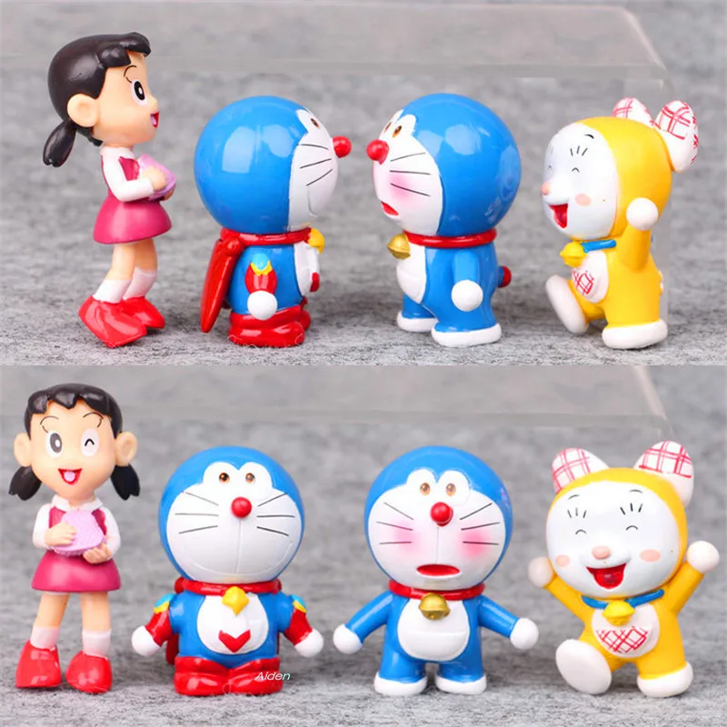 8 шт./компл. Doraemon Nobita Nobi Honekawa Suneo Konta Takeshi декоративная ПВХ экшн фигурка