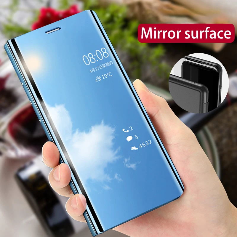 Откидной зеркальный чехол для телефона samsung Galaxy note 8 9 чехлы на Самсун гелакси note9