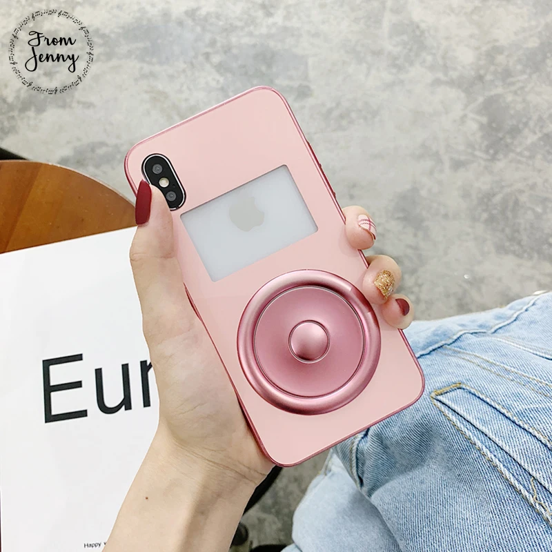 От Jenny 3D модный mp3-плеер стеклянный чехол для телефона iPhone x XR XS Max 8 8plus 7 7plus 6/6S Plus