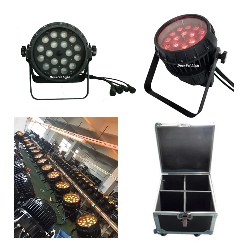 4 шт. с flightcase dj zoom светодиодный par-прожектор RGBWA открытый par led 5in1 18x15w | Лампы и