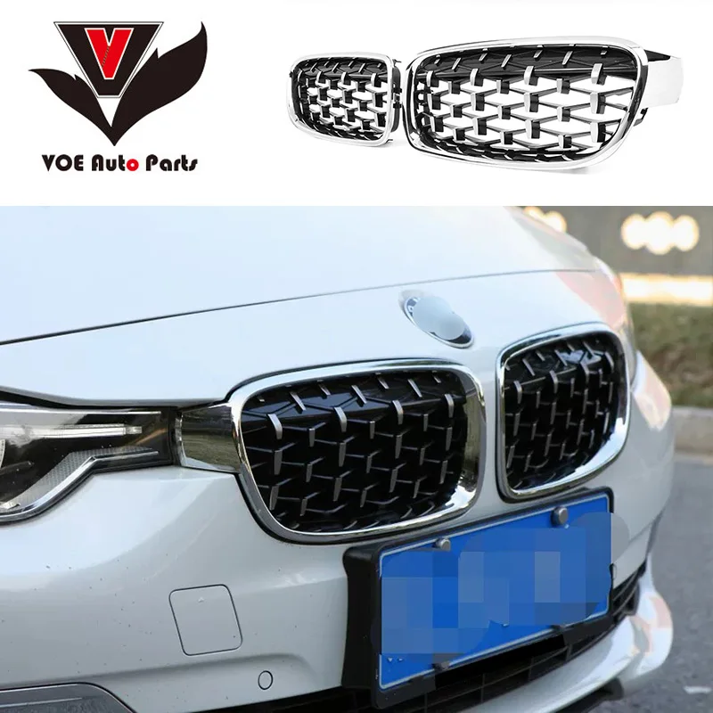 F30 F31 Алмазный Стиль ABS хромированный автомобильный Стайлинг передний гоночный
