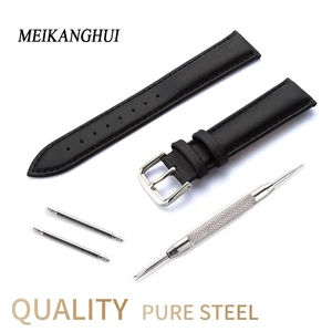 Ремешок из натуральной кожи для часов Tissot, черный браслет для часов 14 15 16 17 18 19 20 21 22 23 24 мм