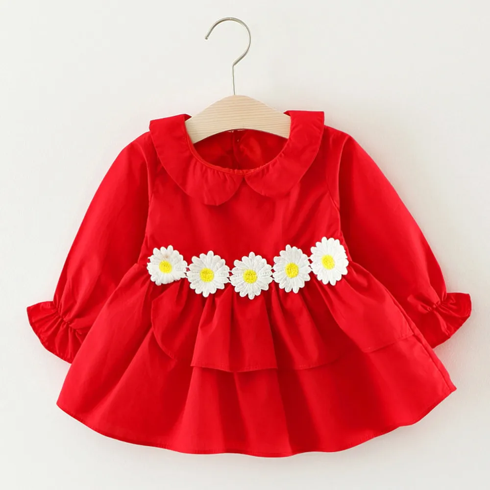 Toddler Kids Baby Girls Flower Clothes Long Sleeve Party Princess Dresses #5D28 | Детская одежда и обувь