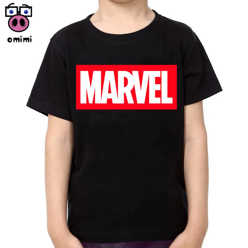 Модные хлопковые футболки с принтом Marvel для мальчиков и девочек детские мягкие
