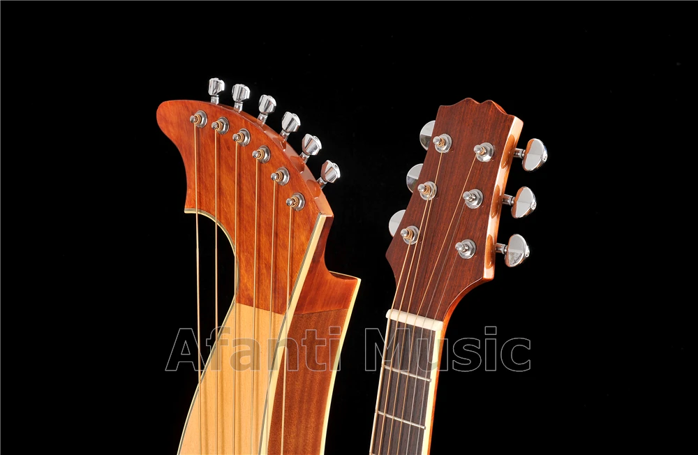 Spruce top / Sapele Back & Sides Rosewood Fingerboard Nut Afanti Harp guitar (AHP-1006) | Спорт и развлечения