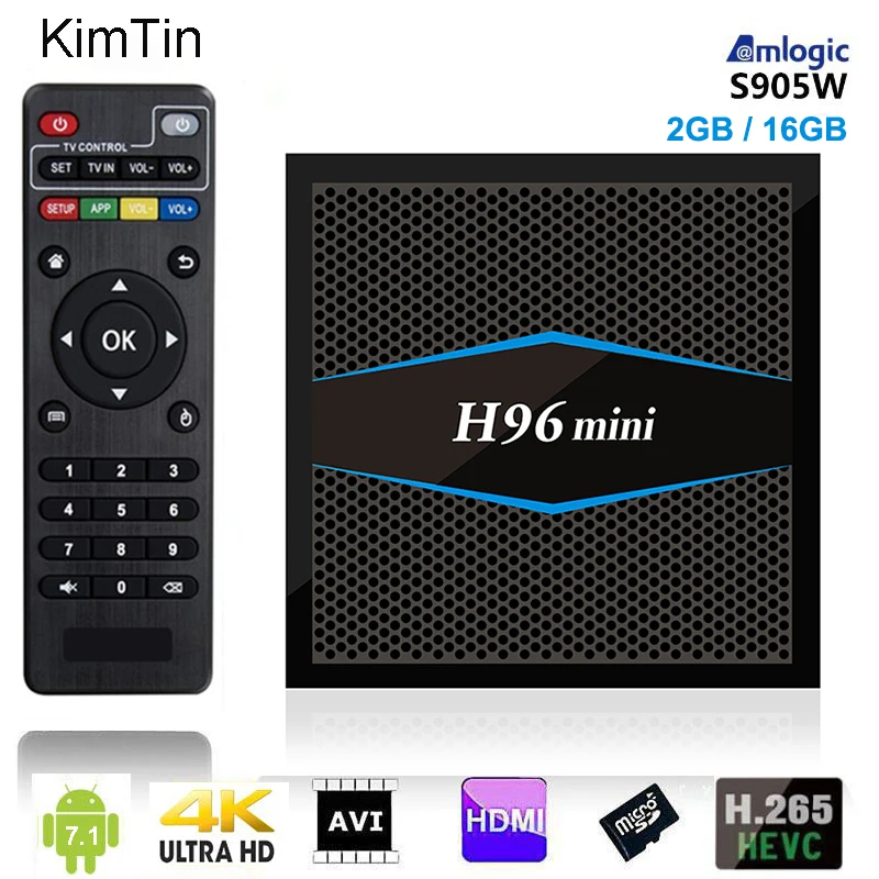 ТВ-приставка H96 Mini Smart Android 7 1 S905W 2 Гб ОЗУ DDR3 16 ПЗУ Wi-Fi 4 ГГц 5 8G Miracast Airplay 4k Box Vs X96 |