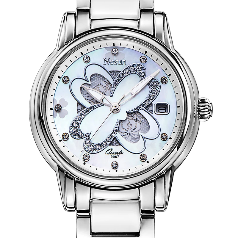 Женские кварцевые часы Nesun Switzerland с бриллиантом N9067 2|wristwatch brand|wristwatch womenwristwatches clock |