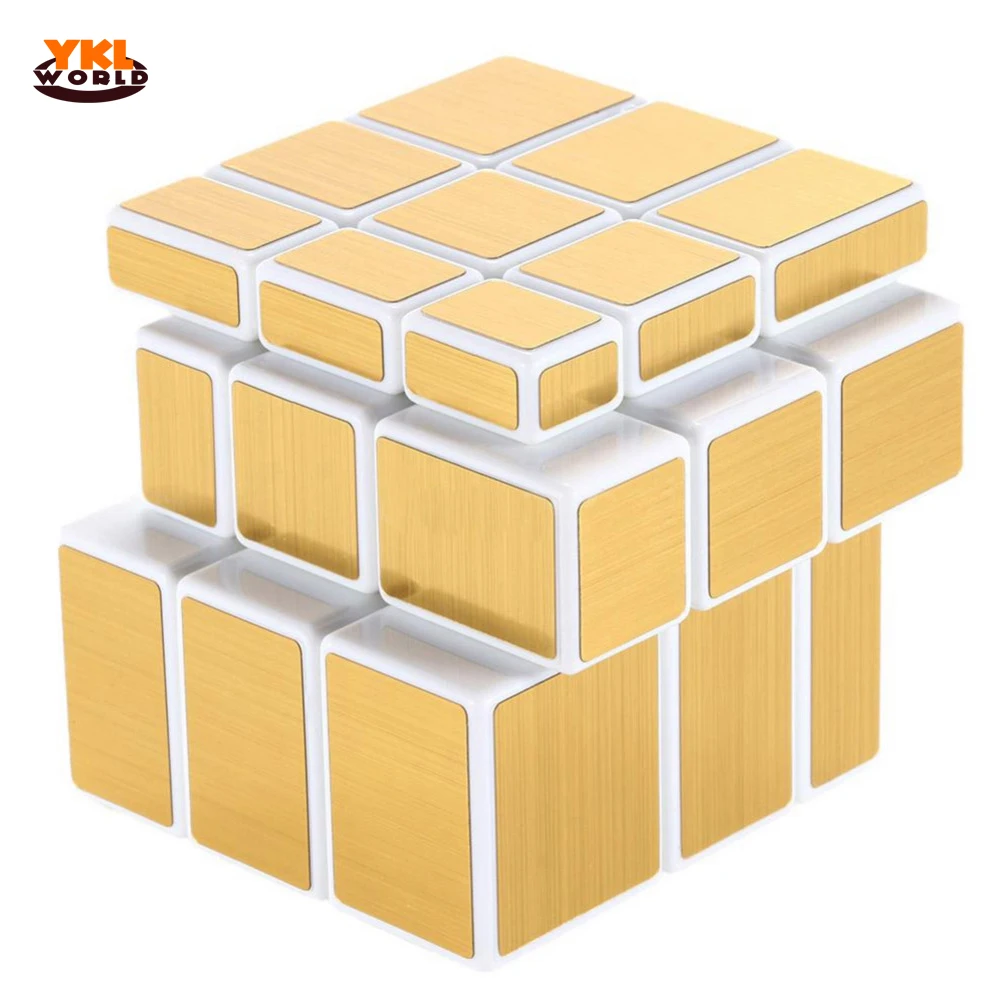 YKLWorld 3x3x3 золотистый/серебристый цвет искусственное покрытие асимметричный куб