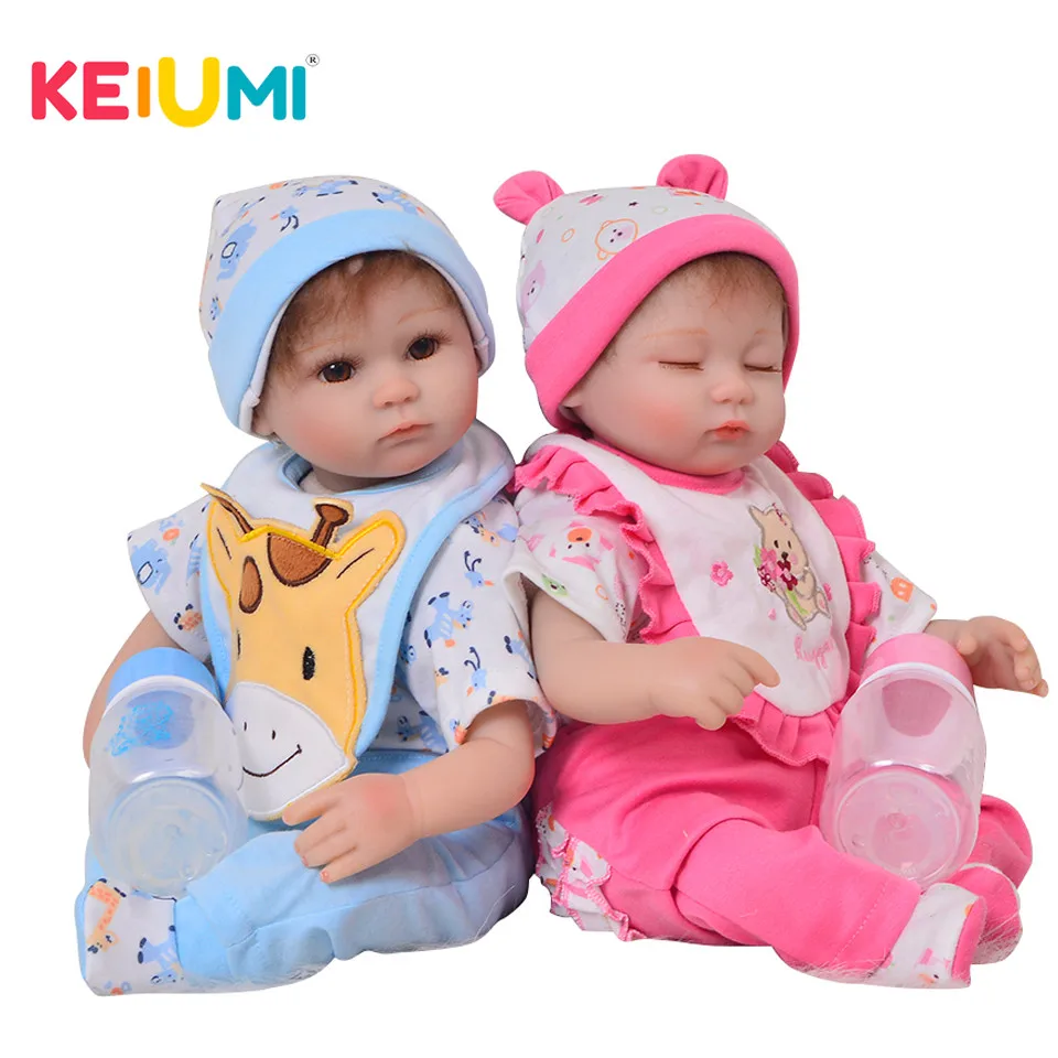 Реалистичная кукла Reborn KEIUMI 17 дюймов мягкие силиконовые куклы для младенцев 42 см