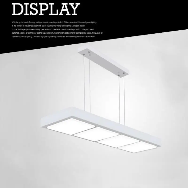 Офисные светодиодные прямоугольные подвесные светильники Lustre Pendente shool class room