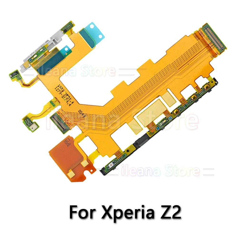 Для sony Xperia Z Z1 Z2 Z3 Z4 Z5 Compact Premium Plus, Оригинальная док-станция для зарядки, ЖК-коннектор, Кнопка громкости, микрофон, гибкий кабель