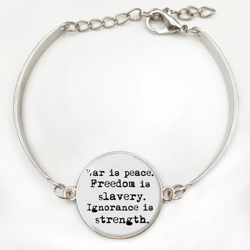 Кулон eorge Orwell &quotвойна за мир свобода рабство невежество сила ожерелье|necklace