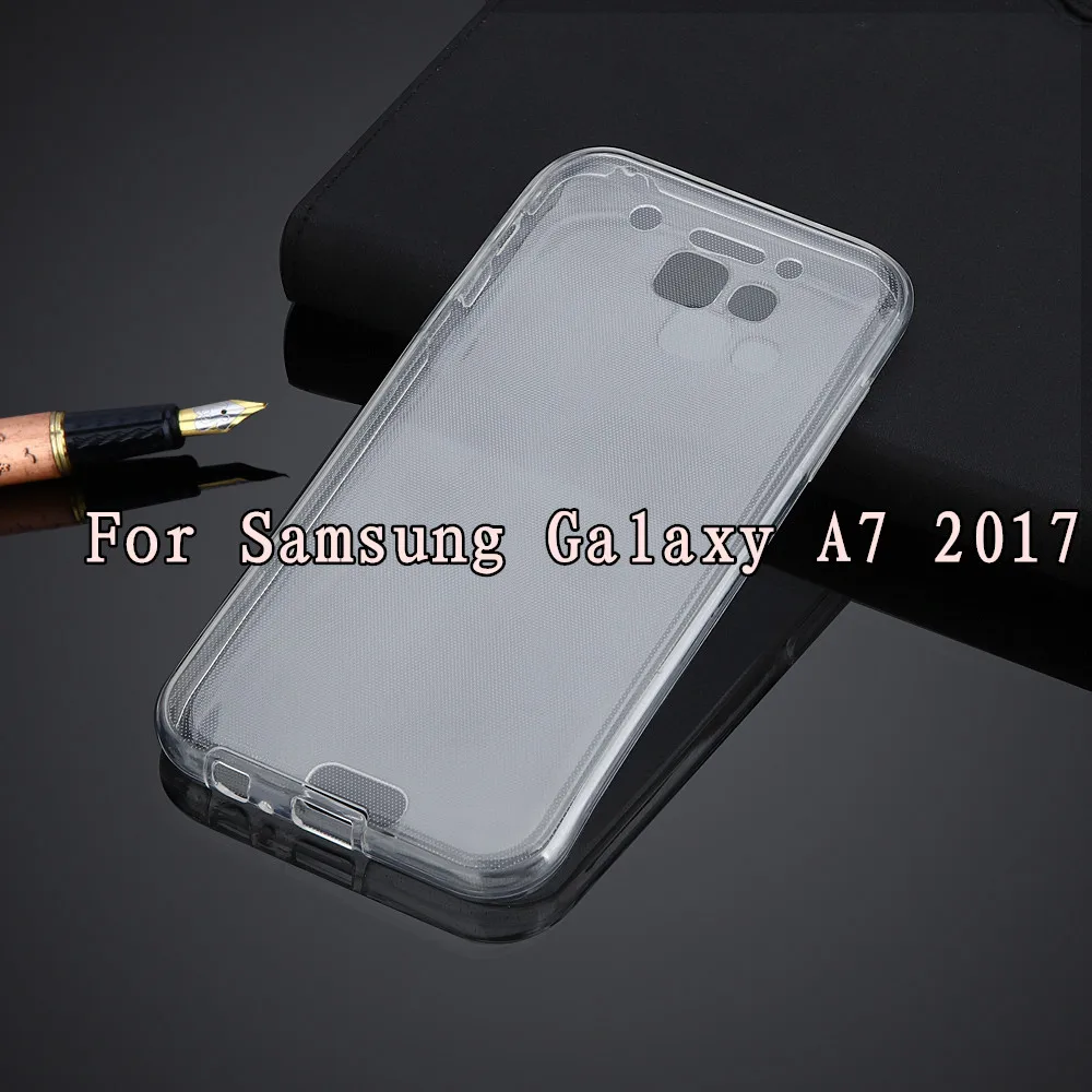 Прозрачный мягкий ТПУ чехол с полным покрытием для Samsung Galaxy A3(2017)/A5 2017/A7 2017