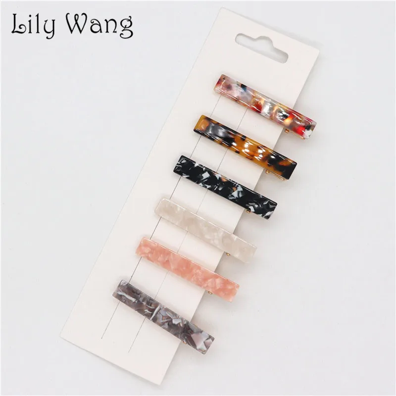 

New Acrylic Hairpins For Girls Women Hair Accesories Square Strip Barrettes Duckbill Hairgrips Rectangle Hair Clips Headdress